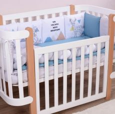 Дитячий постільний комплект Baby Veres Scandi blue (6 одиниць) сатин та велюр